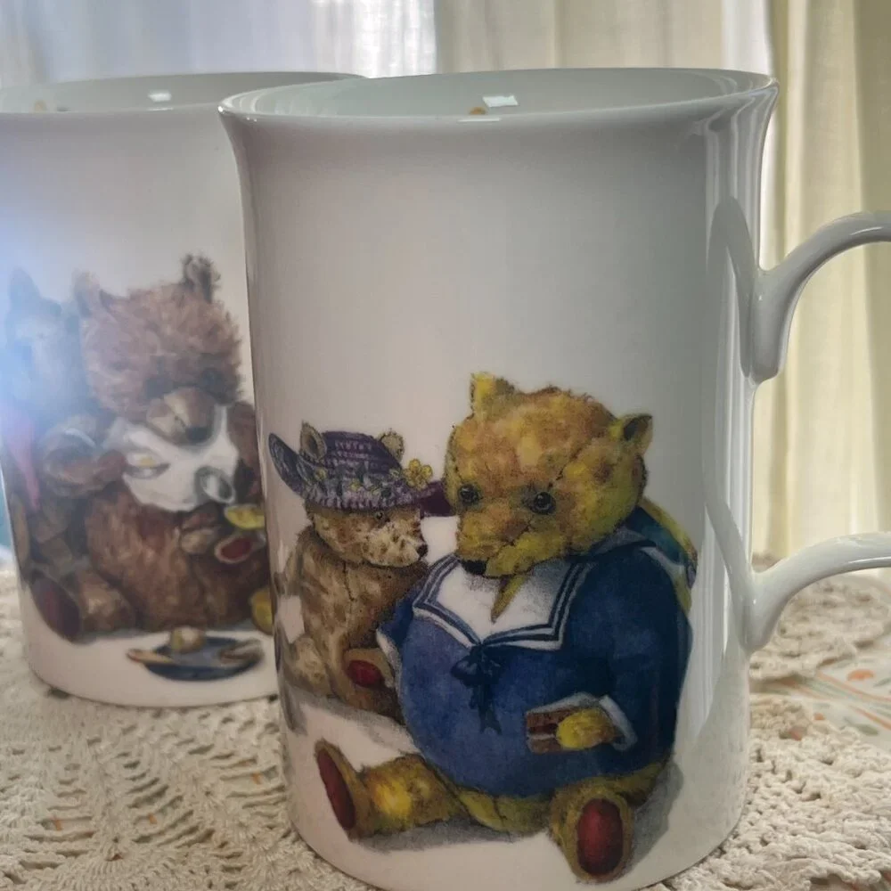 Roy Kirkham White Bear Print Bone China Mugs, Set of 2, One Size - Picture 2 of 10